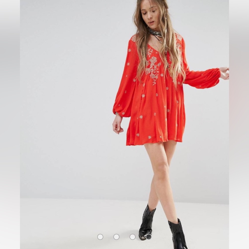 Free People Sweet Tennessee Embroidered Mini Dress